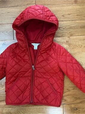Ralph Lauren Baby 18M Red Diamond Quilted Hooded Jacket Full Zip
